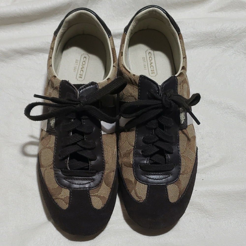 Coach Joss Monogram Logo Lace Up Sneakers